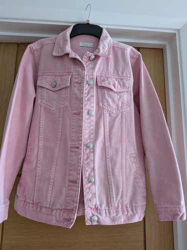Ladies pink denim jacket size - denim,