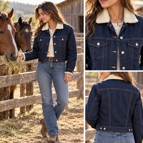 Topshop denim jacket dark blue - dark,