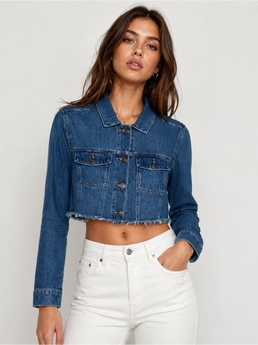 Paige blue denim cropped - blue,
