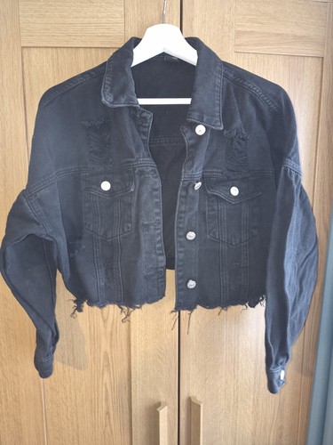 Ladies short black denim - short,