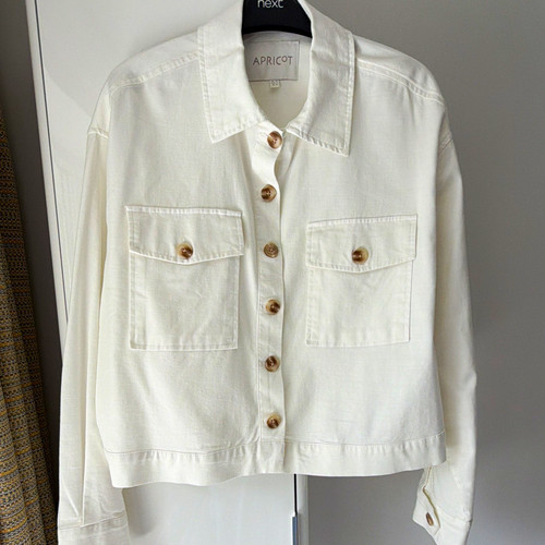 Apricot white cropped denim - apricot,