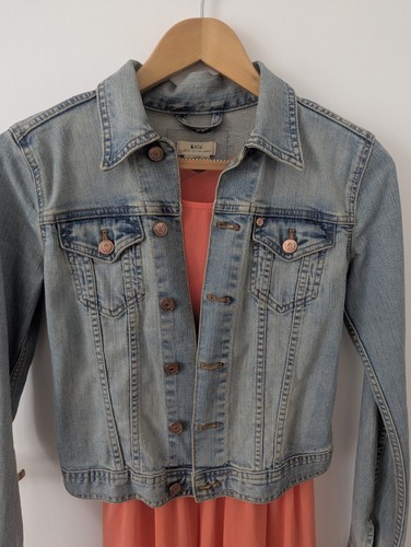 Stonewash denim cropped jacket - denim,
