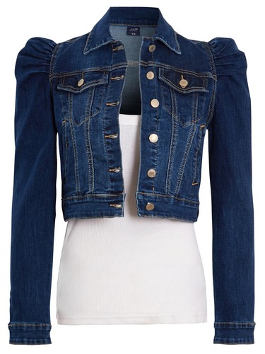 Womens denim jacket puff - womens,
