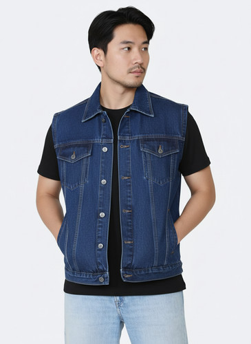 Men denim vest - men's, sleeveless