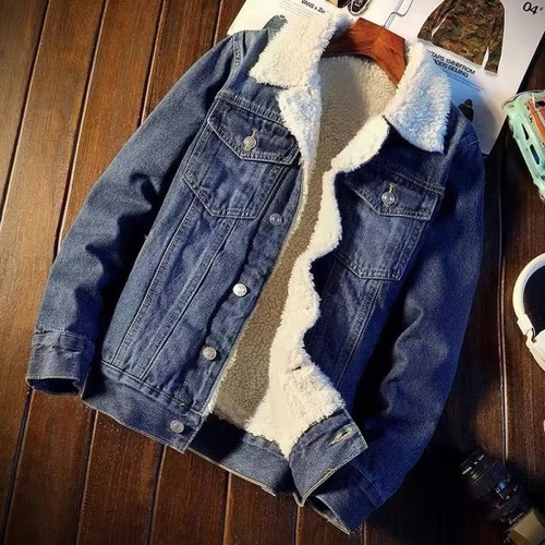 Mens denim winter thick fur - denim,