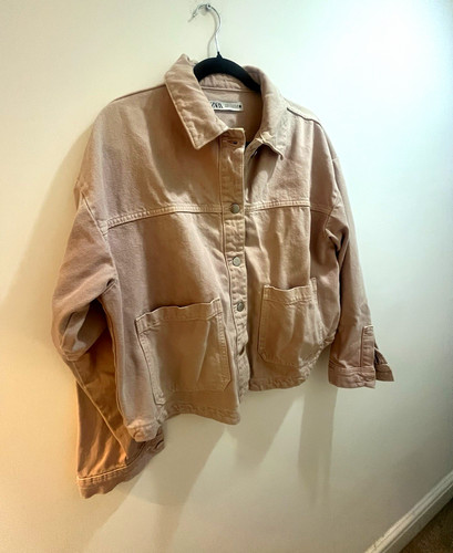 Zara womens beige denim button - womens,