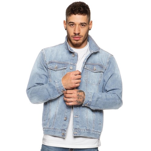 Enzo mens denim jacket classic - denim,