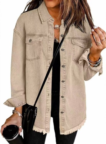 Women denim jacket oversized - jacket,