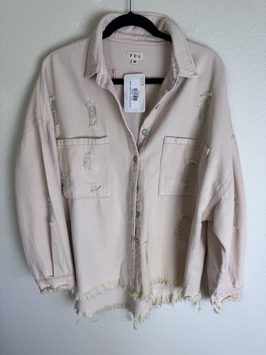 Women pol pink shacket in - women’s,