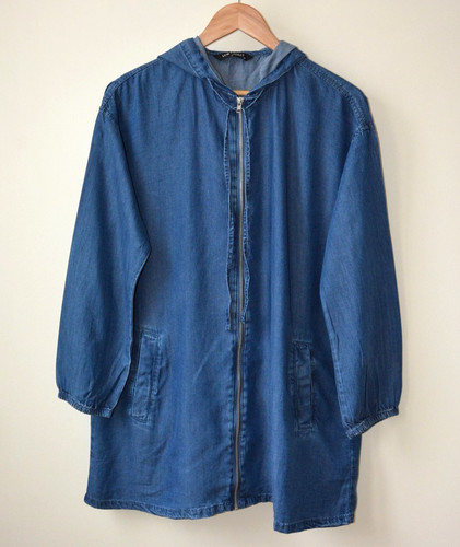 Dark blue wash denim - denim, zip