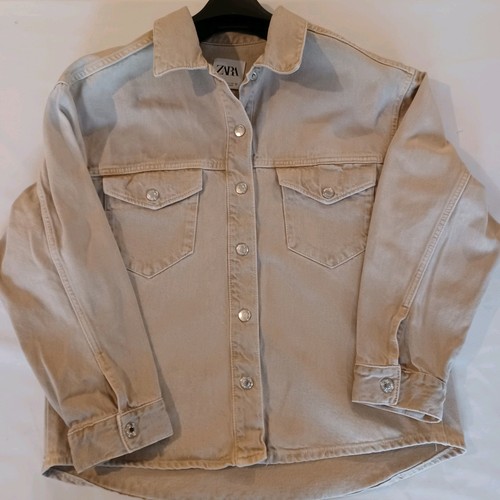Zara beige denim cotton jacket - denim,