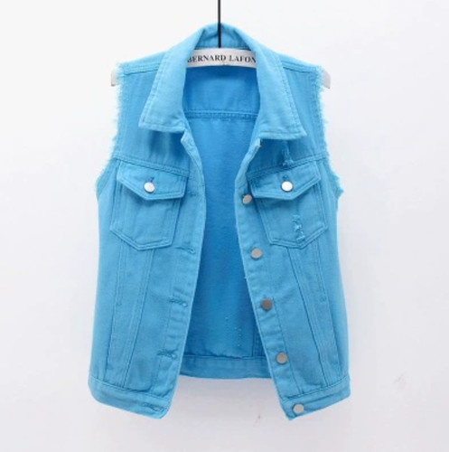 Women waistcoat denim vest - waistcoat,